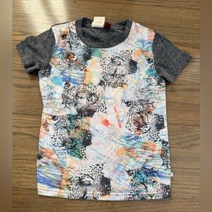 Multicolor Leopard Graphic Kids Tee